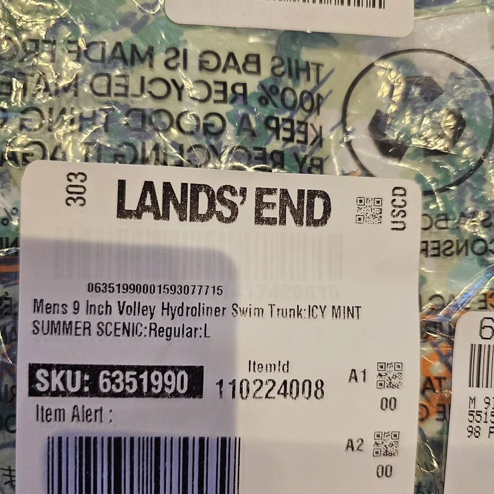 NWT Men's Lands' End Swimsuit